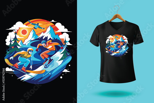Snow winter sports tshirt design