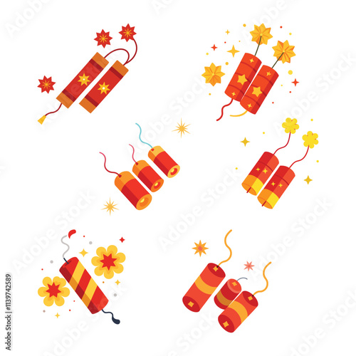 chanese festival bomb chinese Firecrackers  Cracker bursting vector