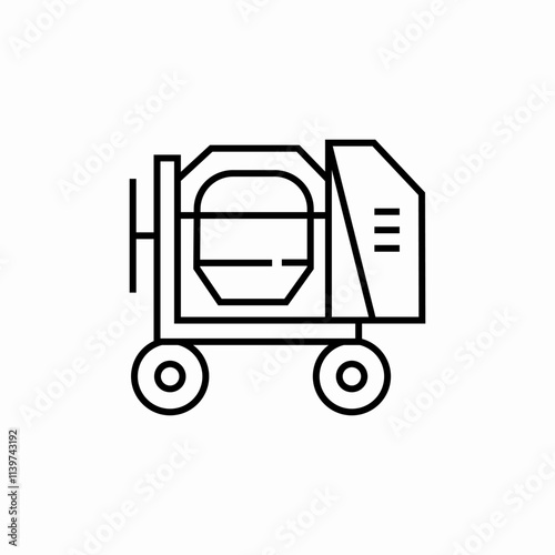 concrete mixer icon sign vector