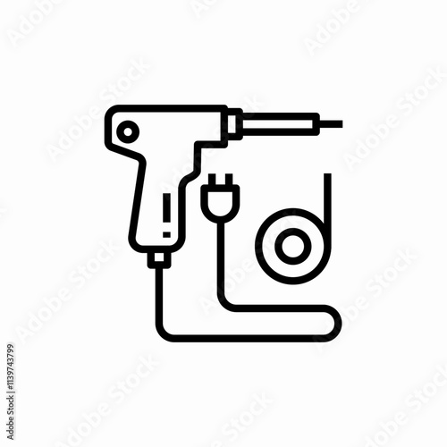 drill tool icon sign vector