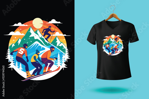 Snow winter sports tshirt design