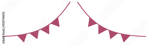 ガーランド　飾り　吊るし飾り　単色　ピンク　くすみ