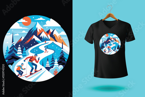 Snow winter sports tshirt design