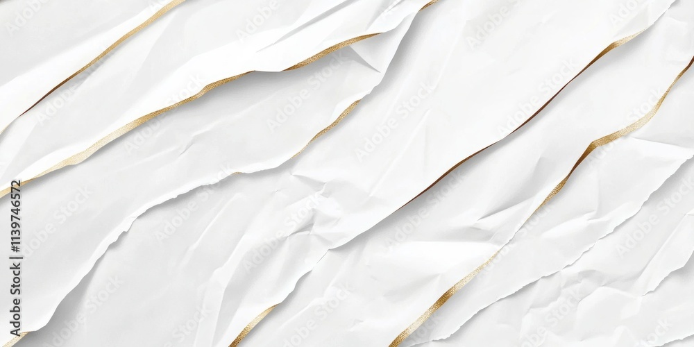 Obraz premium Creative banner with elegant metallic foil accents and textured white background for modern designs