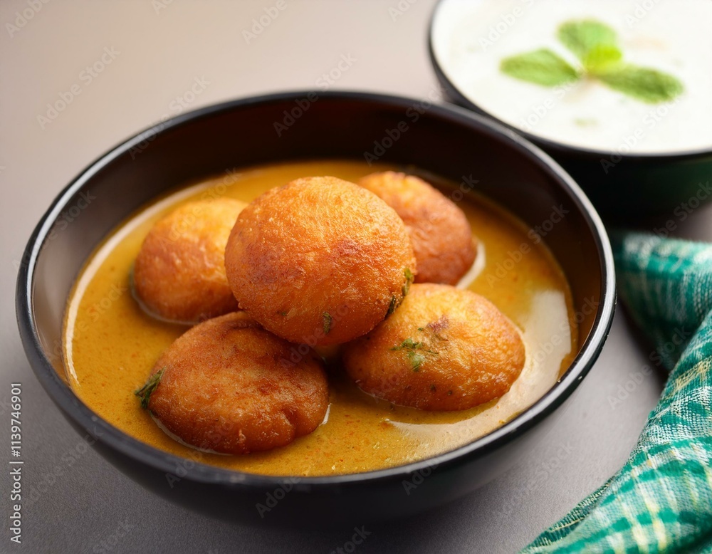 Vada or Medu vadai with sambar and coconut chutney. Generated image Vada or Medu vadai with sambar and coconut chutney. Generated image