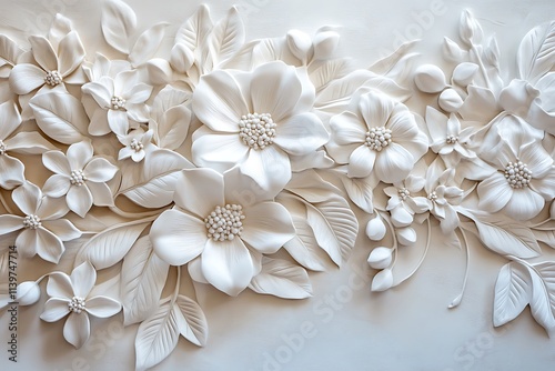 Elegant White Vintage Abstract Floral Texture for Wedding