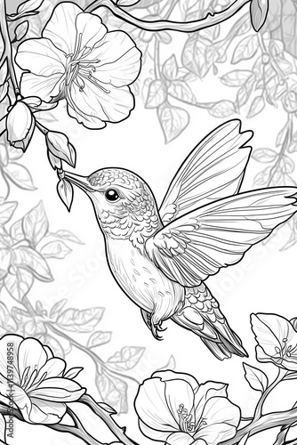 Wallpaper Mural Hummingbird Coloring Page for Toddlers Torontodigital.ca