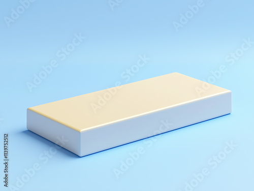 White blank empty design box on a blue background