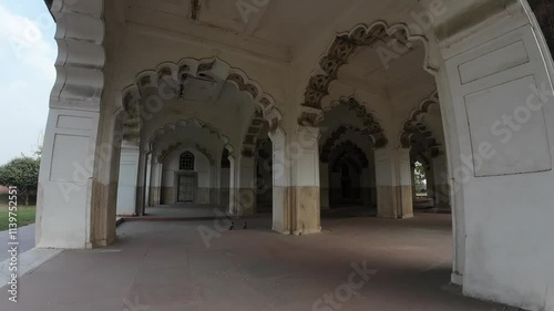 Historic Mughal Architecture Inside Red Fort Palace