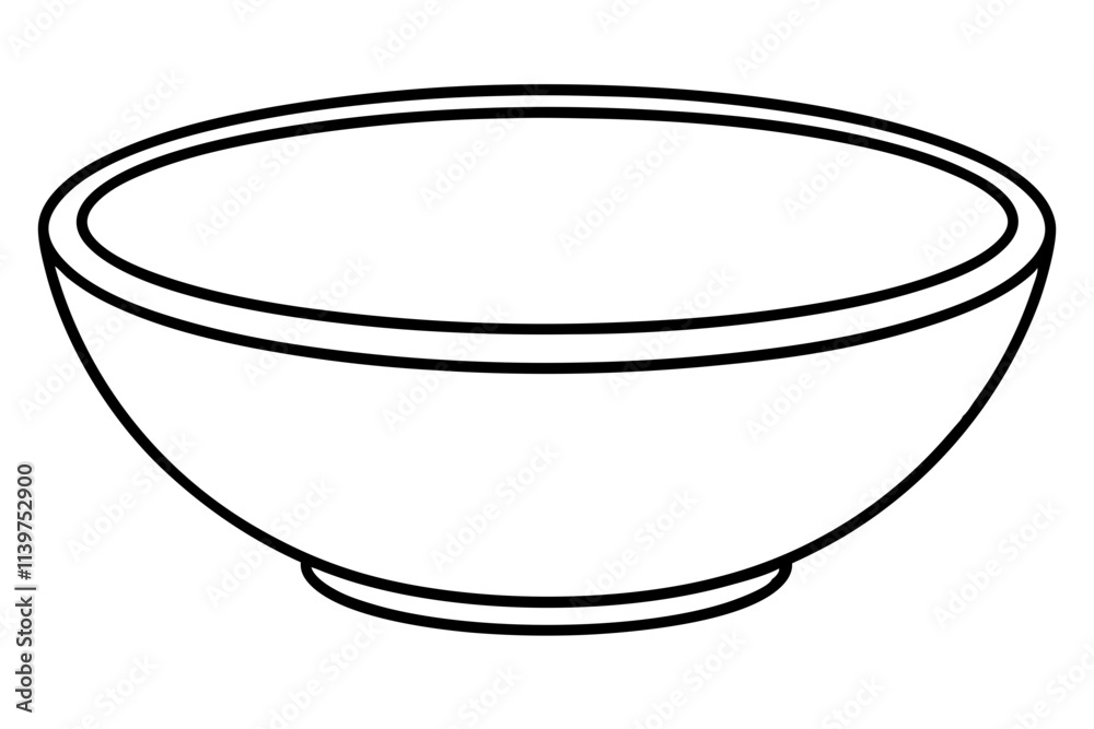 Empty White Bowl Isolated on a White Background. Empty White Bowl Isolated on a White Background.