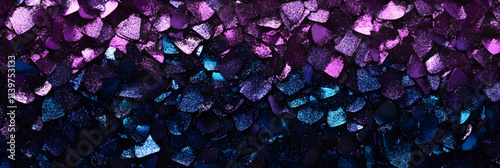 3D rendering purple ore, sand, futuristic, sci-fi style, mineral, ore, coin, technology, concept, stone, CPU, circuit integration, background, wallpaper, poster, basemap, business