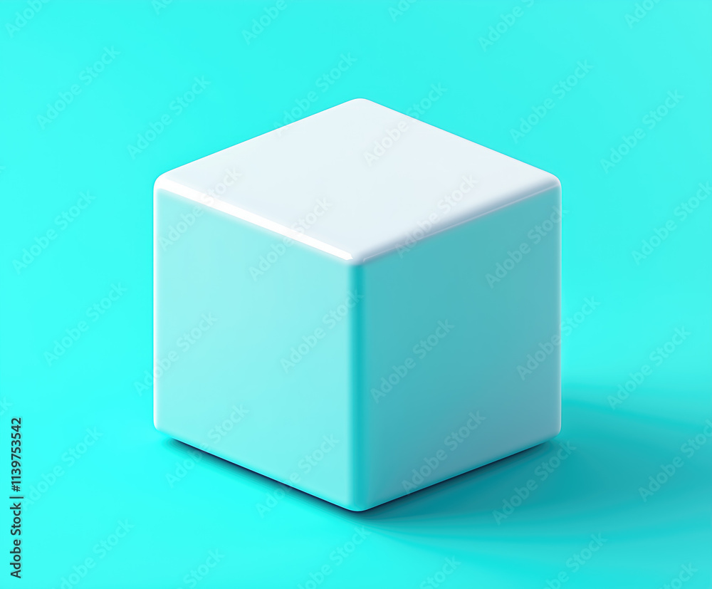 white design cube on a blue background white design cube on a blue background