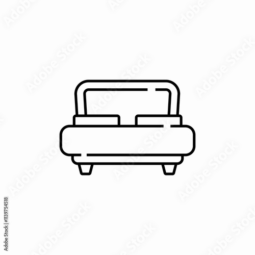 hotel room bed icon sign vector