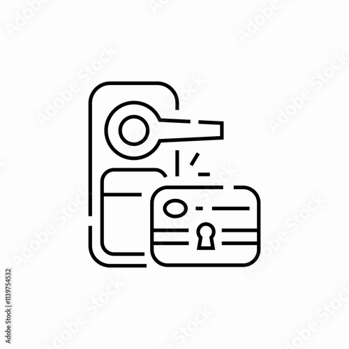 hotel room door card icon sign vector