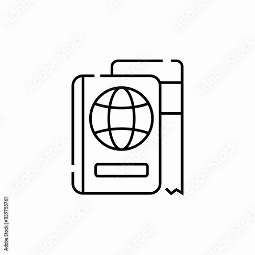 passport ticket icon sign vector