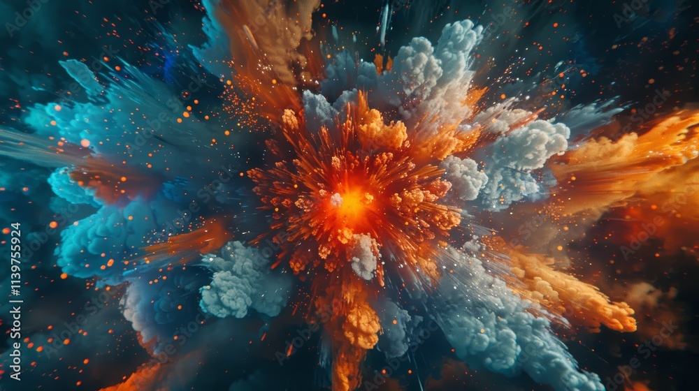 Fototapeta premium Vibrant color explosion, abstract art.