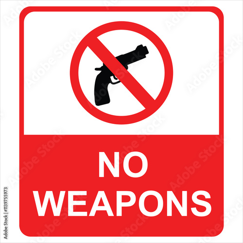 No weapon allowed sign, vector