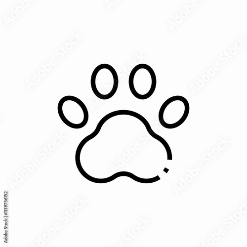 pet paw icon sign vector