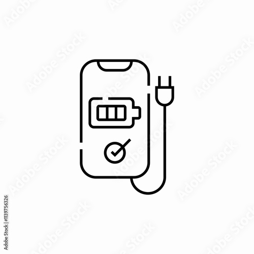 phone charge icon sign vector