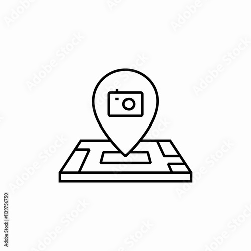 photo studio location map icon sign vector