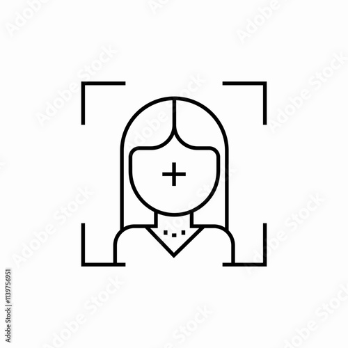 portrait capture icon sign vector