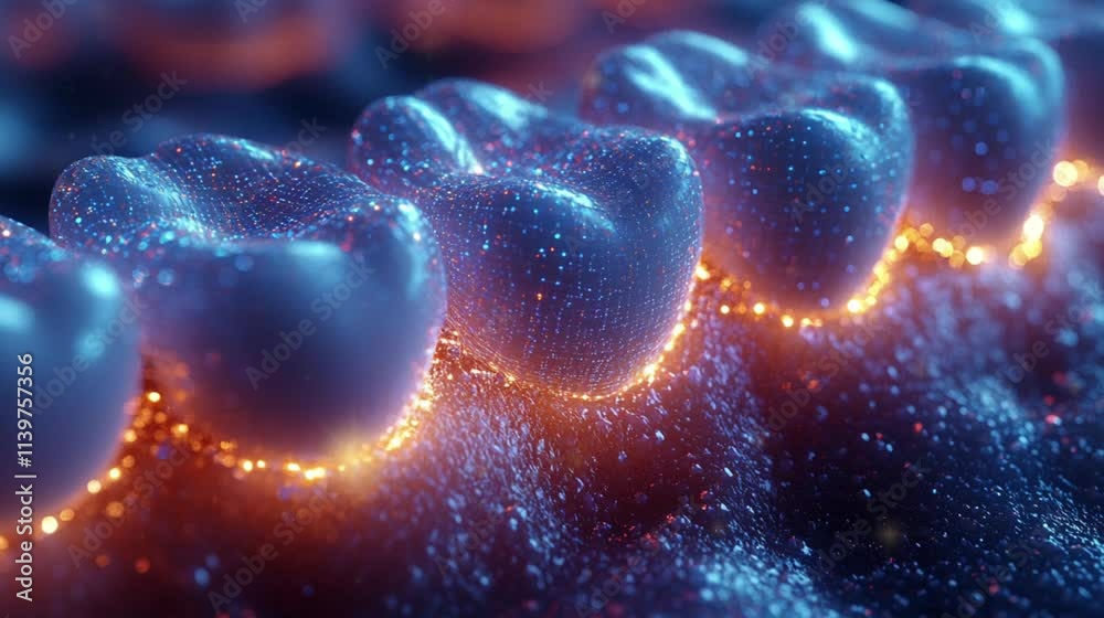 Close up of clean and healthy oral mouth in futuristics concept for World Oral Health Day video footage.