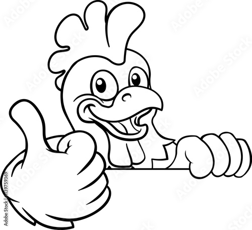 A chicken cartoon rooster c...