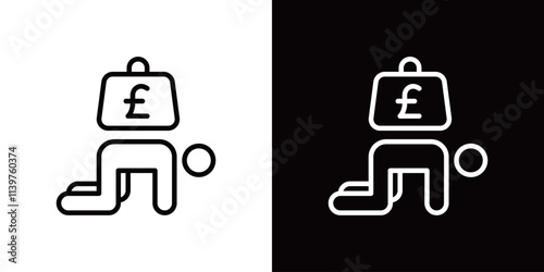 ポンドのシンプルなラインアイコン