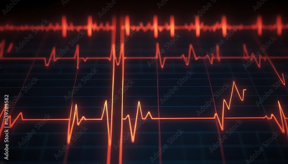 Close up of a heartbeat on a machine Healthcare medical background with ecg heart pulse,3 Close up of a heartbeat on a machine Healthcare medical background with ecg heart pulse,3