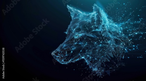 Wolf Portrait in Low Poly Style photo