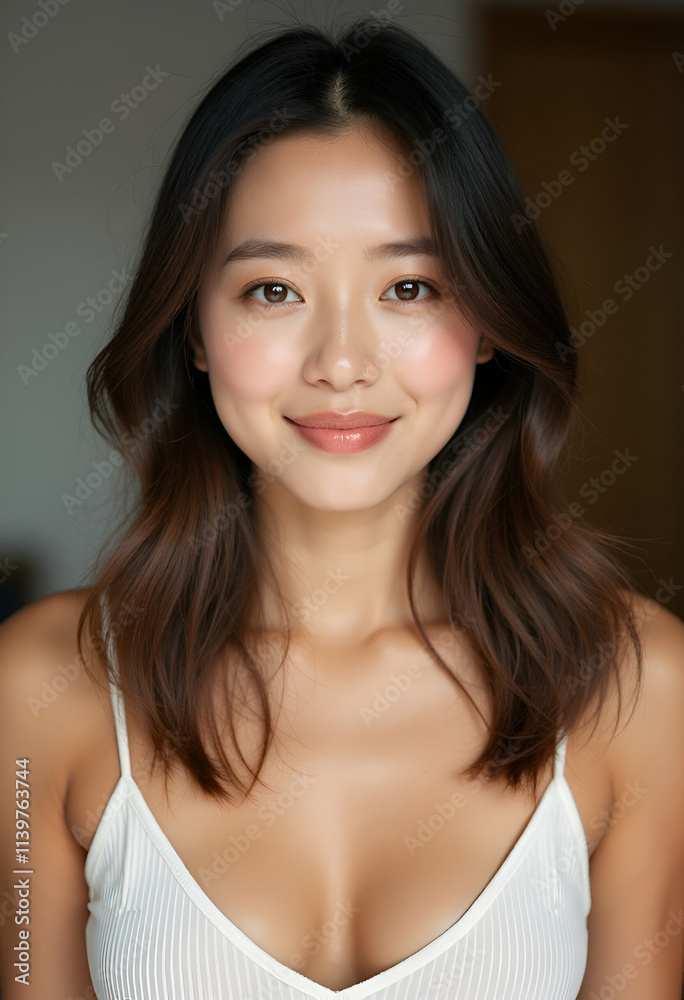 Beautiful Clear Skin Asian Woman for Commercial Campaigns Beautiful Clear Skin Asian Woman for Commercial Campaigns