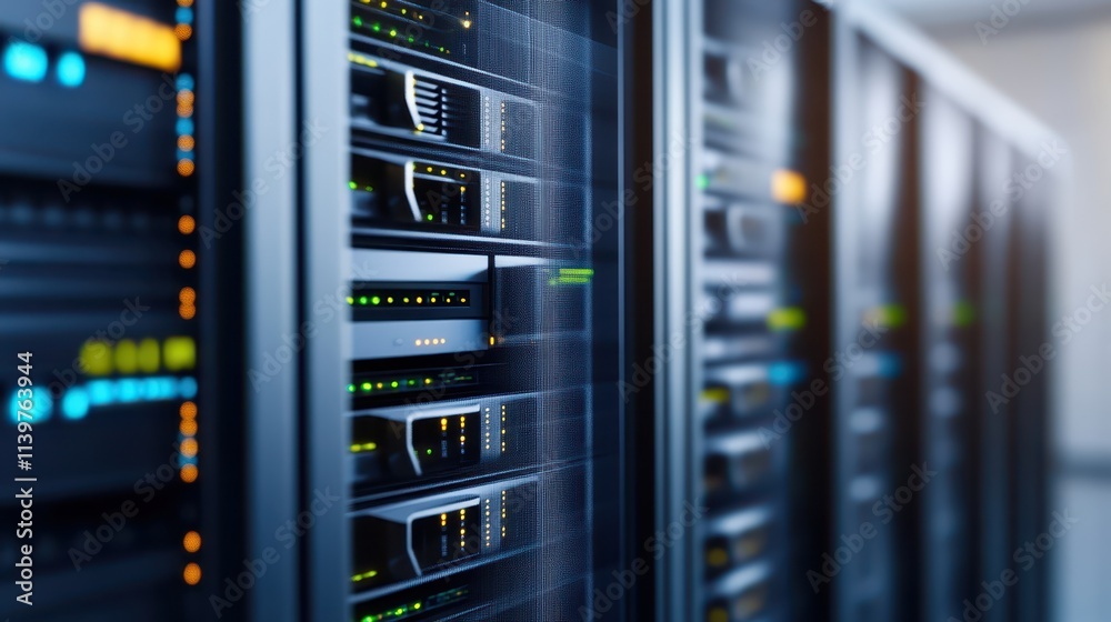 High performance server infrastructure in modern data center, powering the digital world High performance server infrastructure in modern data center, powering the digital world