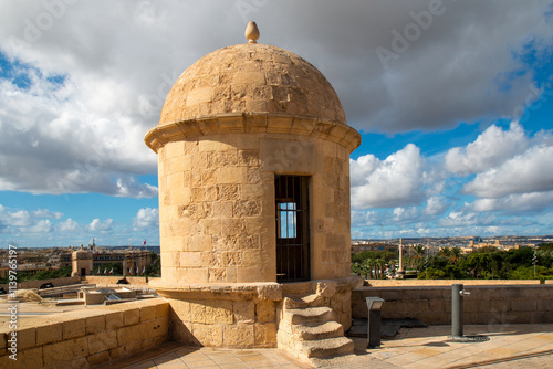 Valletta (il-Belt Valletta) massive fortification city wall St James' Bastion and St. James Counterguard Xlokk South Eastern Region of Malta photo