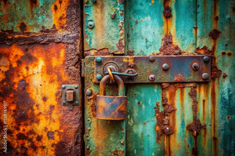 Rusted metal door with a lock captures industrial decay and vintage charm. Explore abandoned urban spaces, featuring textured surfaces, weathered elements, and grunge aesthetics. Rusted metal door with a lock captures industrial decay and vintage charm. Explore abandoned urban spaces, featuring textured surfaces, weathered elements, and grunge aesthetics.