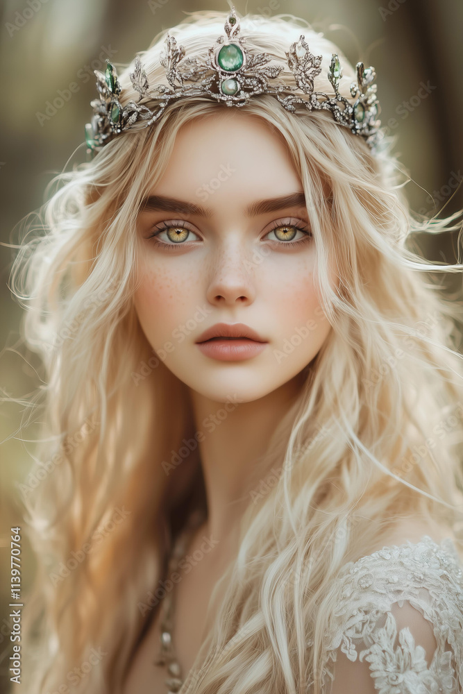 A breathtaking close-up portrait of a gorgeous elven princess, the main character of a fantasy book, possibly featured on the book cover. A breathtaking close-up portrait of a gorgeous elven princess, the main character of a fantasy book, possibly featured on the book cover.