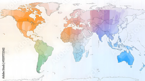 Global climate change impact map worldwide infographic educational aerial view environmental awareness
