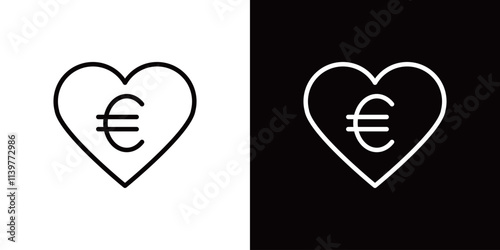 ユーロのシンプルなラインアイコン