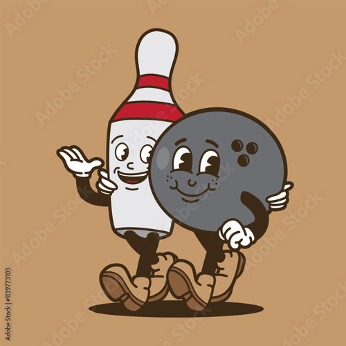 mascot bowling with color good for club mascot, brand mascot, print design, element design, poster, etc
