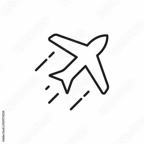 airplane flight icon sign vector