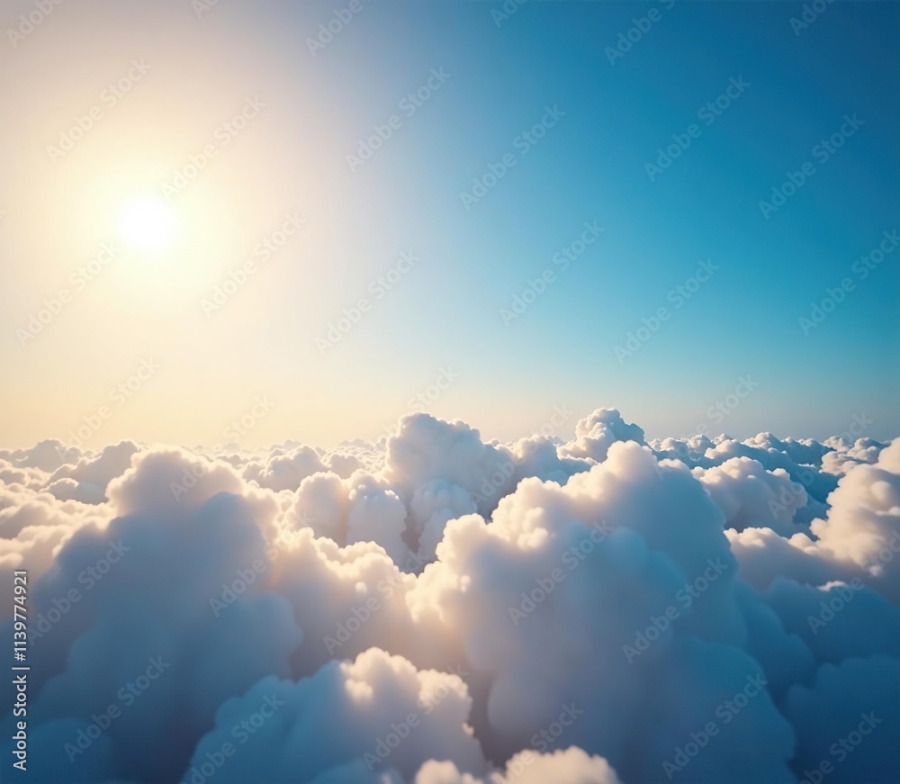 Morning clouds peeking out from behind a radiant blue horizon, cloudy, morning, sky Morning clouds peeking out from behind a radiant blue horizon, cloudy, morning, sky