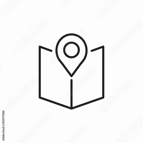 location map icon sign vector