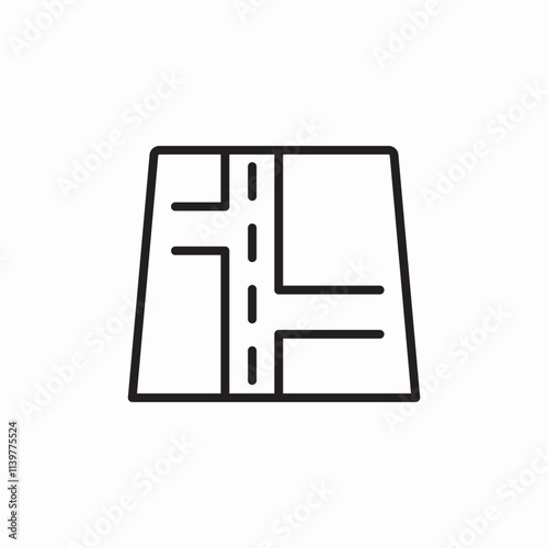 road map icon sign vector