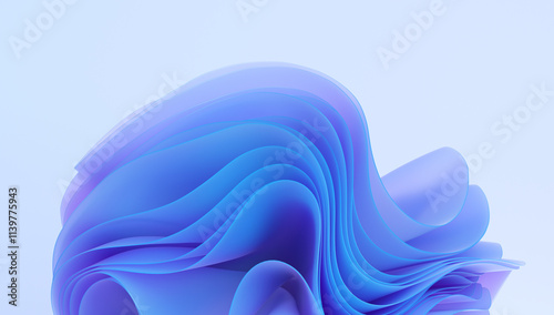 Fototapeta Naklejka Na Ścianę i Meble -  Abstract background with folded cloth shapes. Fashion wallpaper with wavy layers and ruffles.