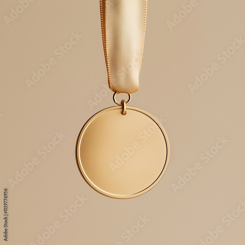 Medals, gold medals on a plain background, generative AI illustration