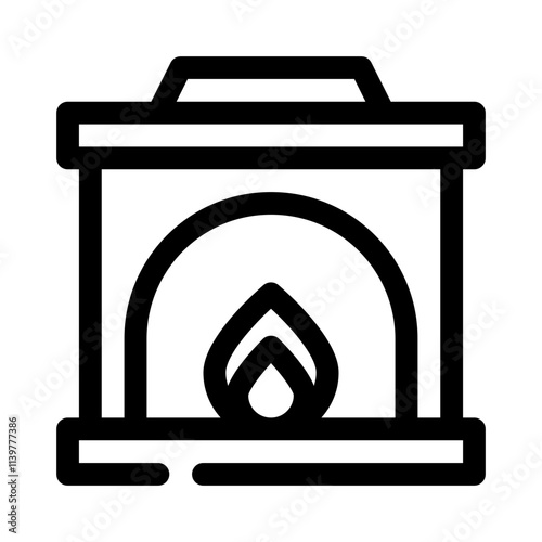 fireplace line icon