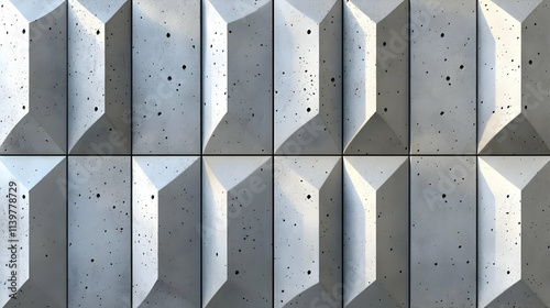 Fototapeta Naklejka Na Ścianę i Meble -  Grey Concrete 3D Wall Panel Texture Background