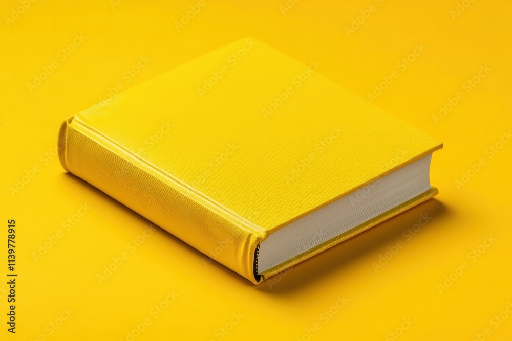 Vibrant yellow hardback book on yellow. Perfect for education, reading, or knowledge themes. Vibrant yellow hardback book on yellow. Perfect for education, reading, or knowledge themes.