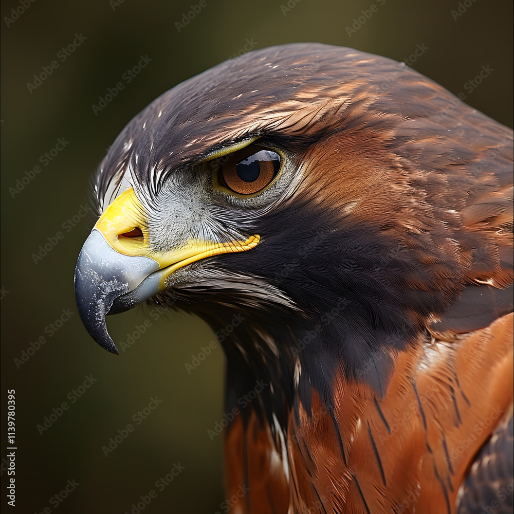 Obraz premium Close-up of a majestic hawk with sharp gaze