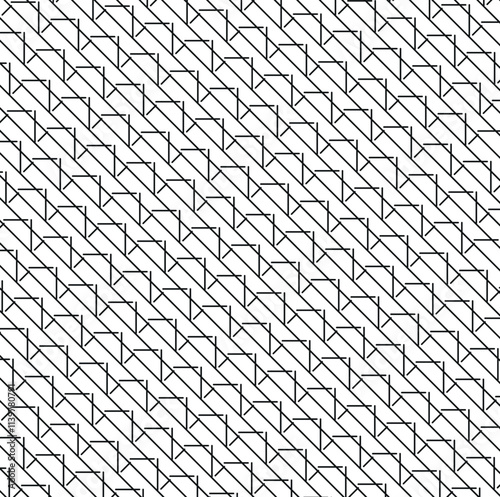 The stepped structure and diagonal lines crossing over form a common line background.