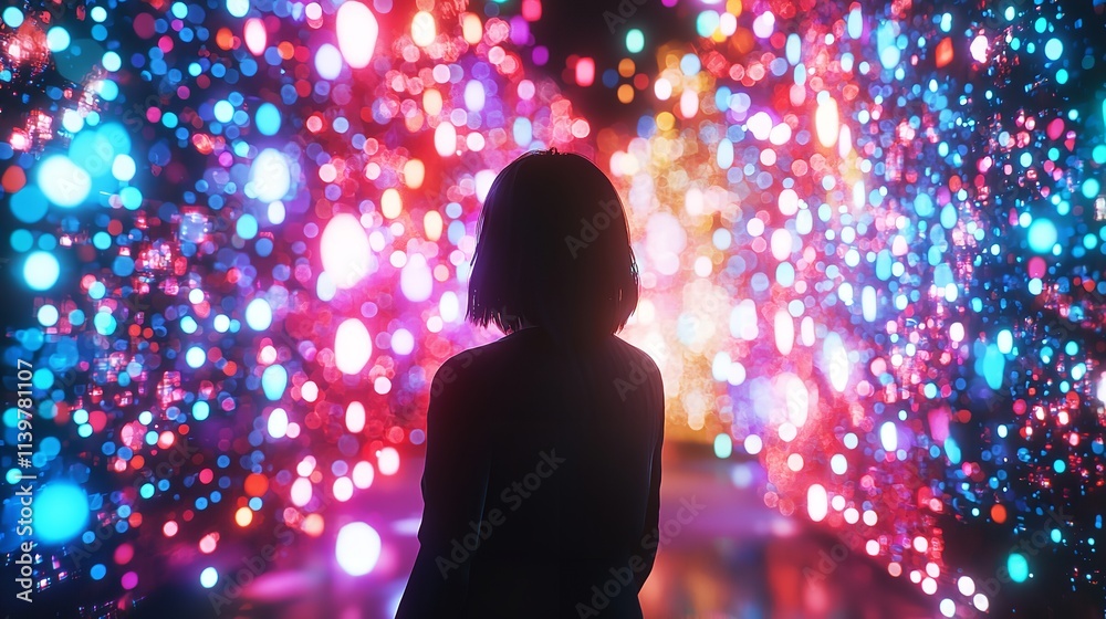 Woman Standing in Front of a Wall of Code Woman Standing in Front of a Wall of Code